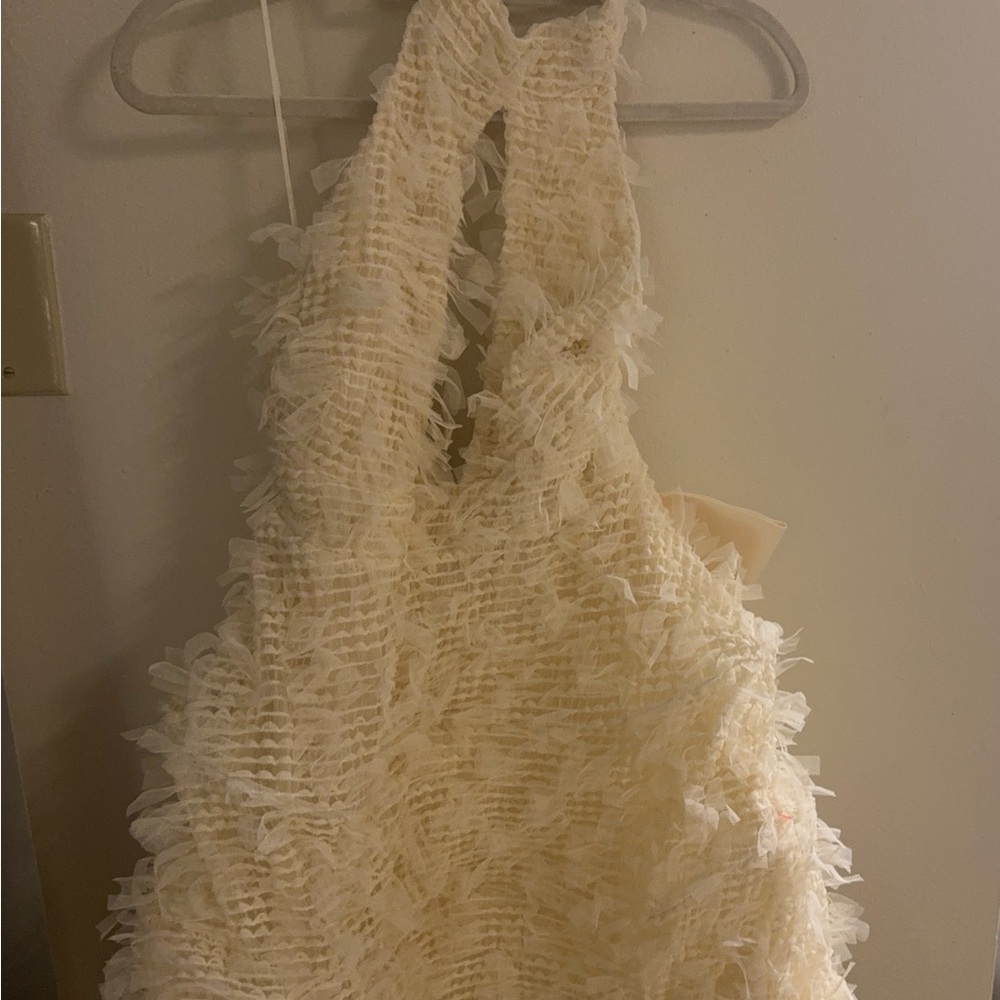 Cream Textured Sleeveless Top
